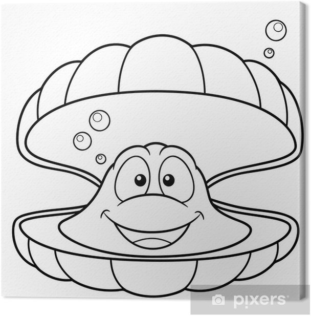 Canvas print illustration of shell cartoon