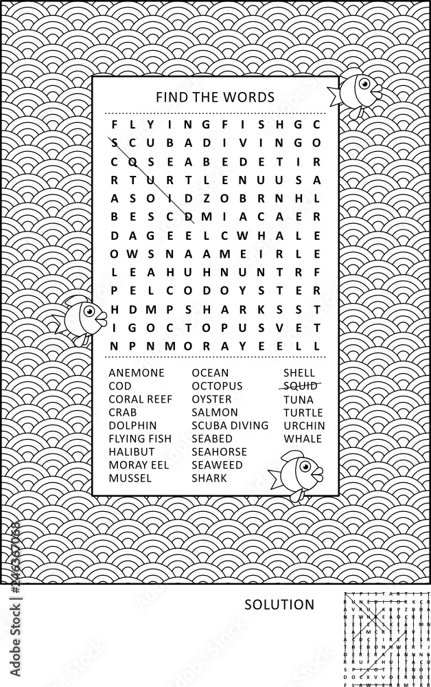 Puzzle and coloring activity page for grown