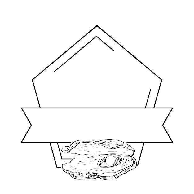 Premium vector hand drawn sea shell logo frame border promo element brand emblem template