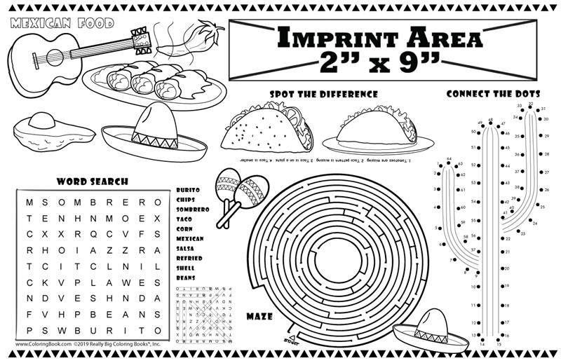 Mexican restaurant imprint placemat