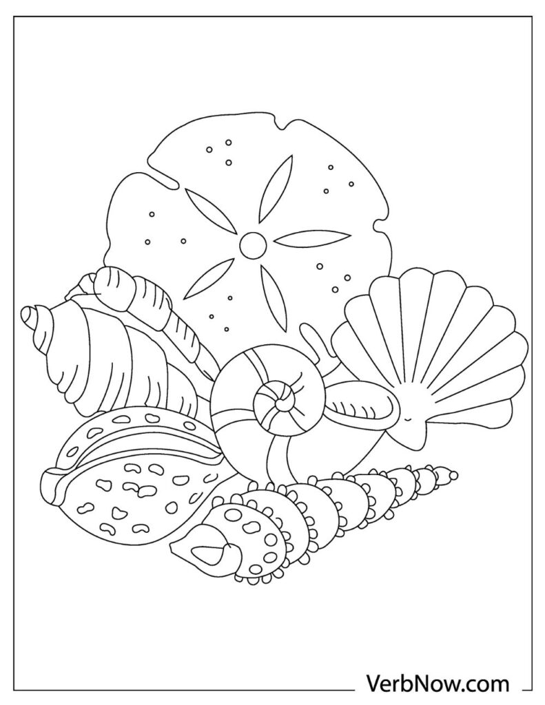 Free shells coloring pages for download pdf