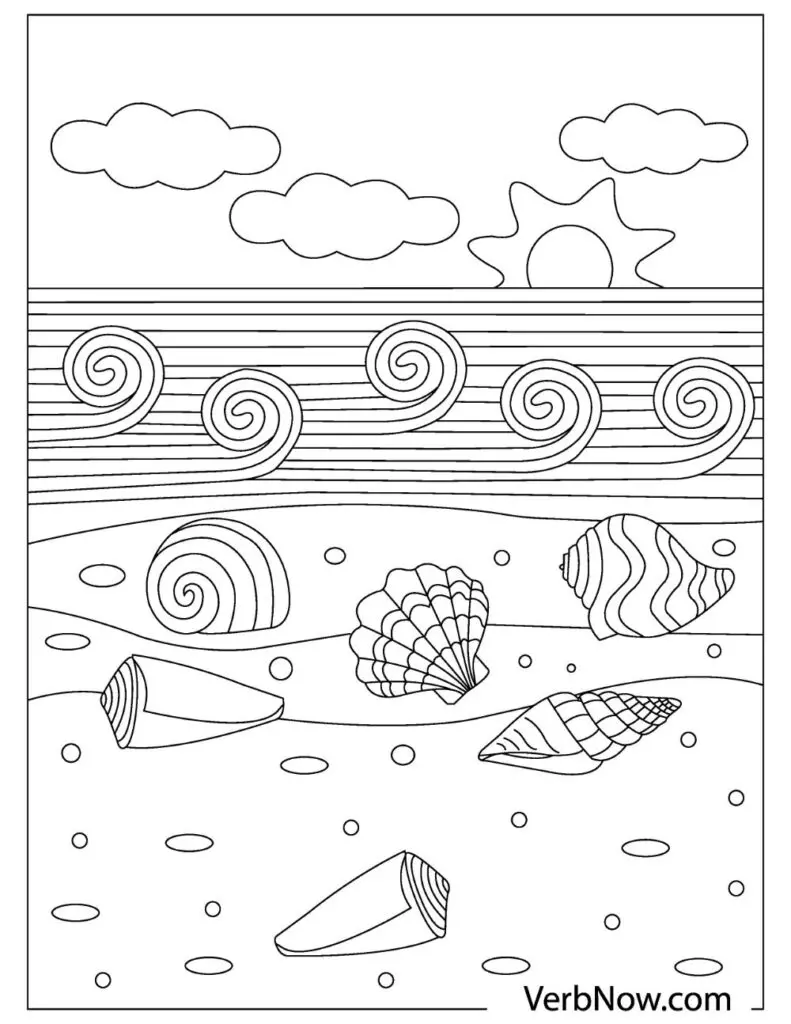 Free shells coloring pages for download pdf