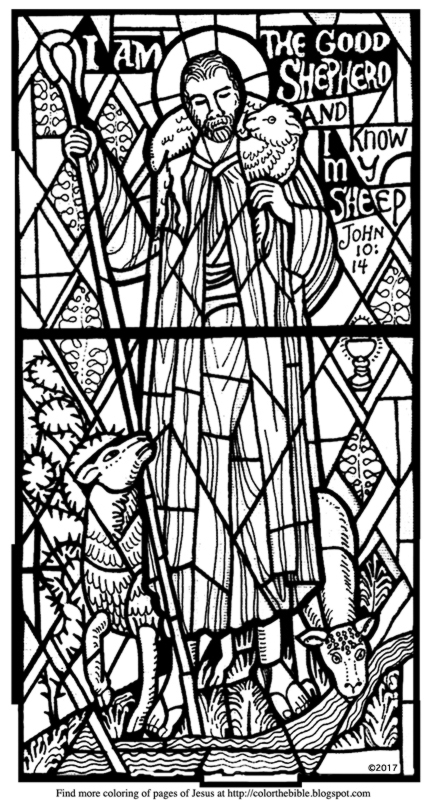 Color the bible i know my sheep coloring page