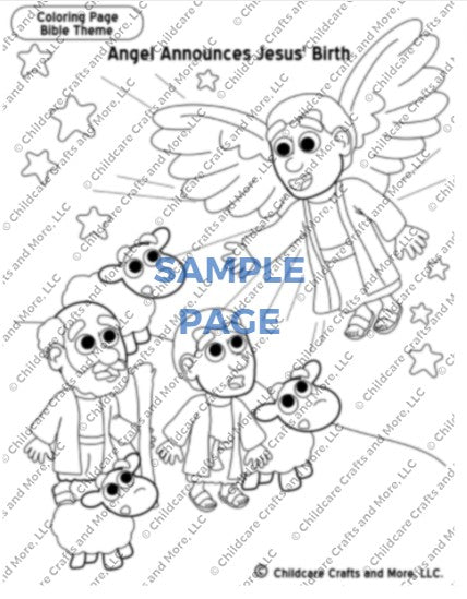 Angel announces the birth of christ christmas coloring page â childcare crafts and more llc