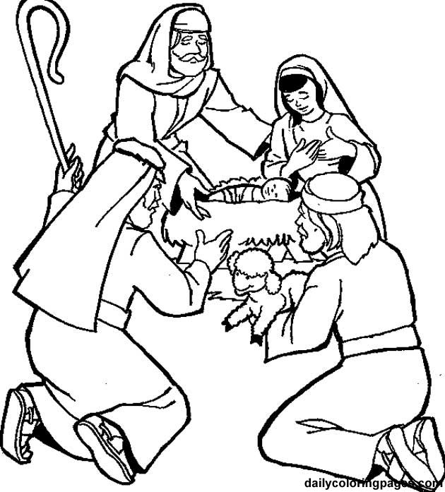 Shepherds visit the baby coloring page christmas coloring pages nativity coloring pages valentines day coloring page