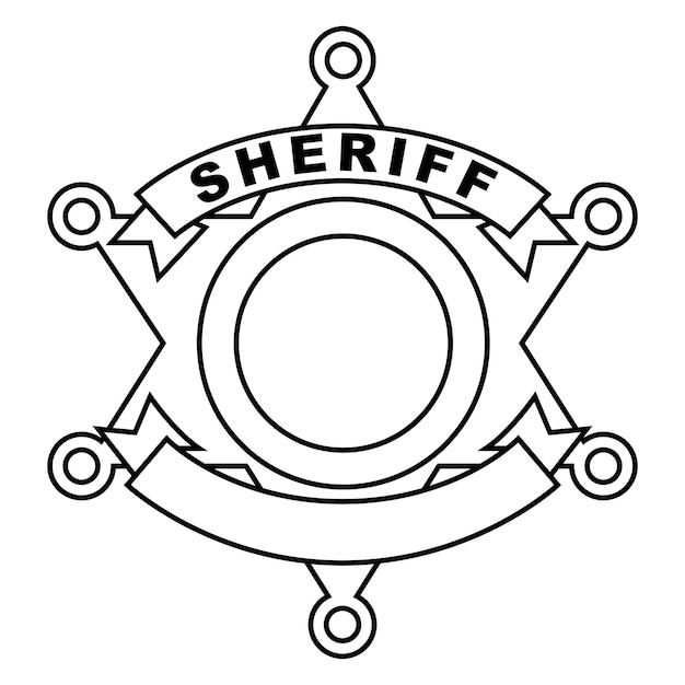 Premium vector vector illustration of sheriff badge