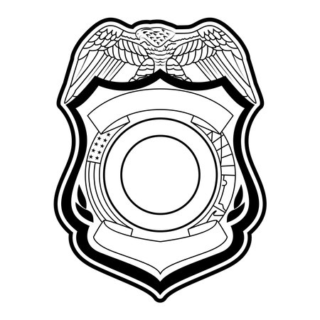 Police badge outline stock photos and images