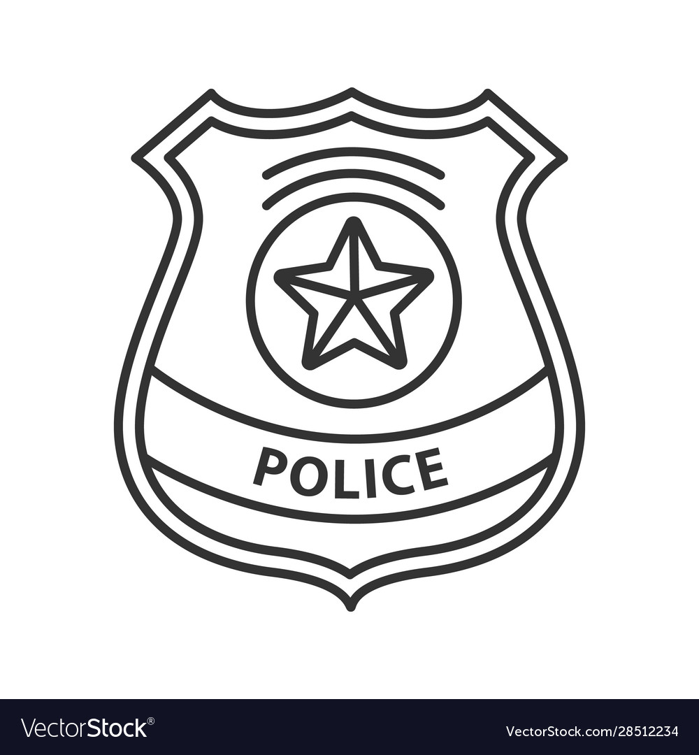 Police detective badge linear icon royalty free vector image