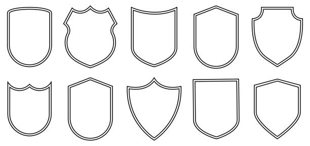 Police badge outline stock photos pictures royalty