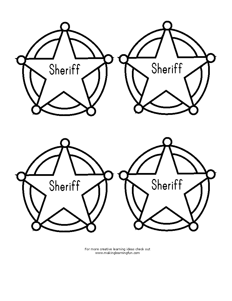 Sheriff badges coloring pages