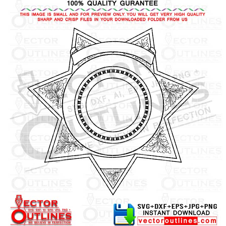 Sheriff badge pdf template blank editable clipart