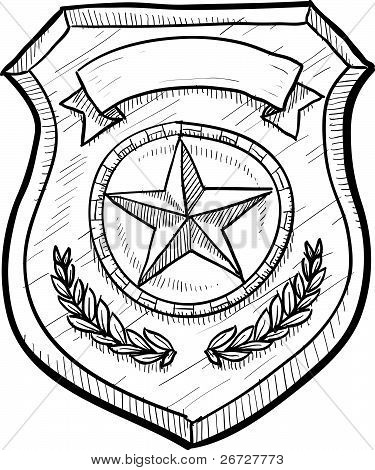 Police badge sketch vector photo free trial bigstock