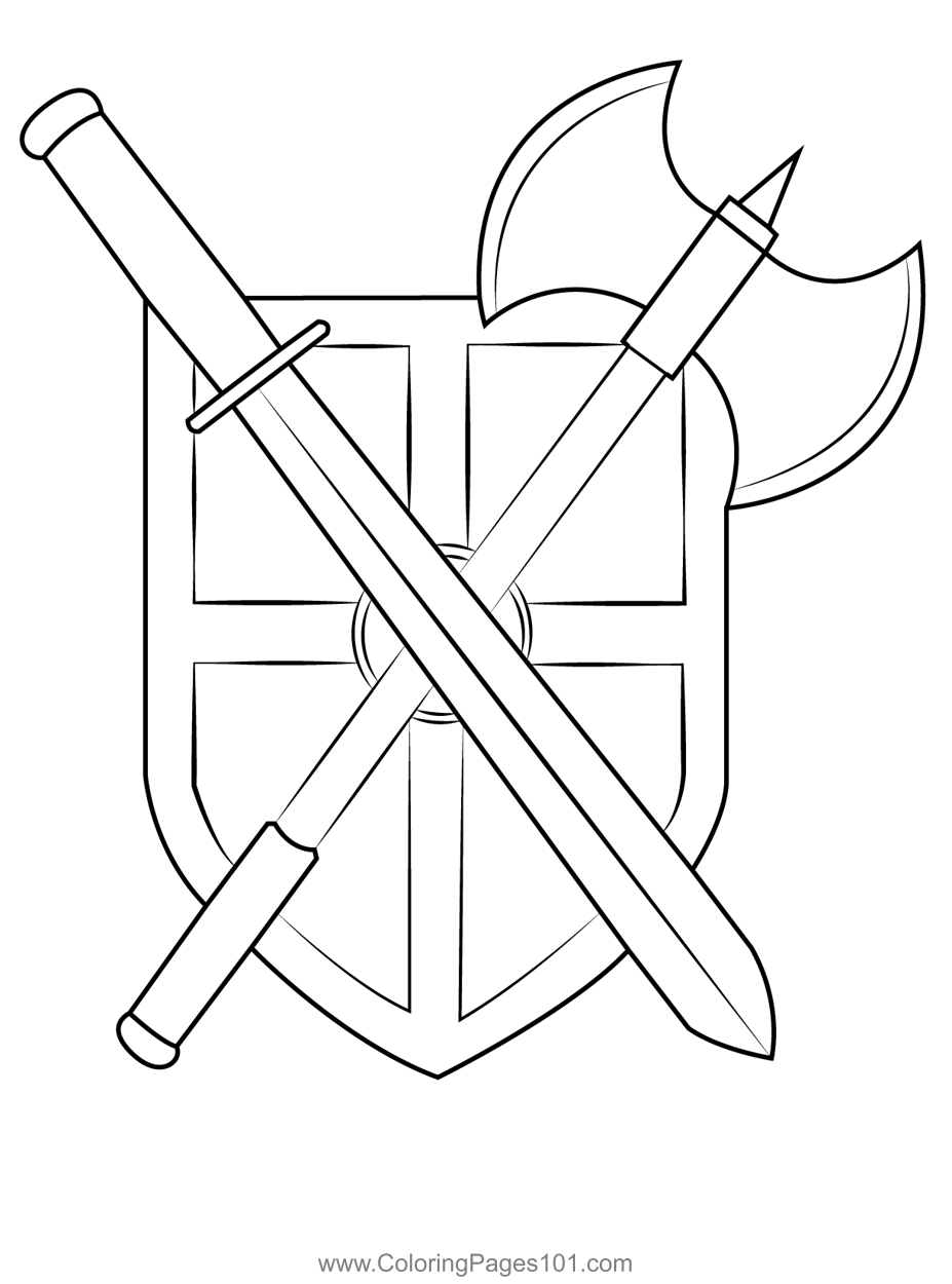 Warrior shield coloring page for kids