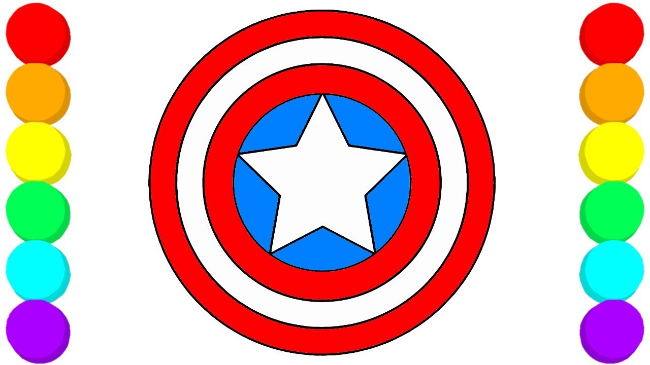 Ðºð how to draw captain americas shield ð coloring pages for kids