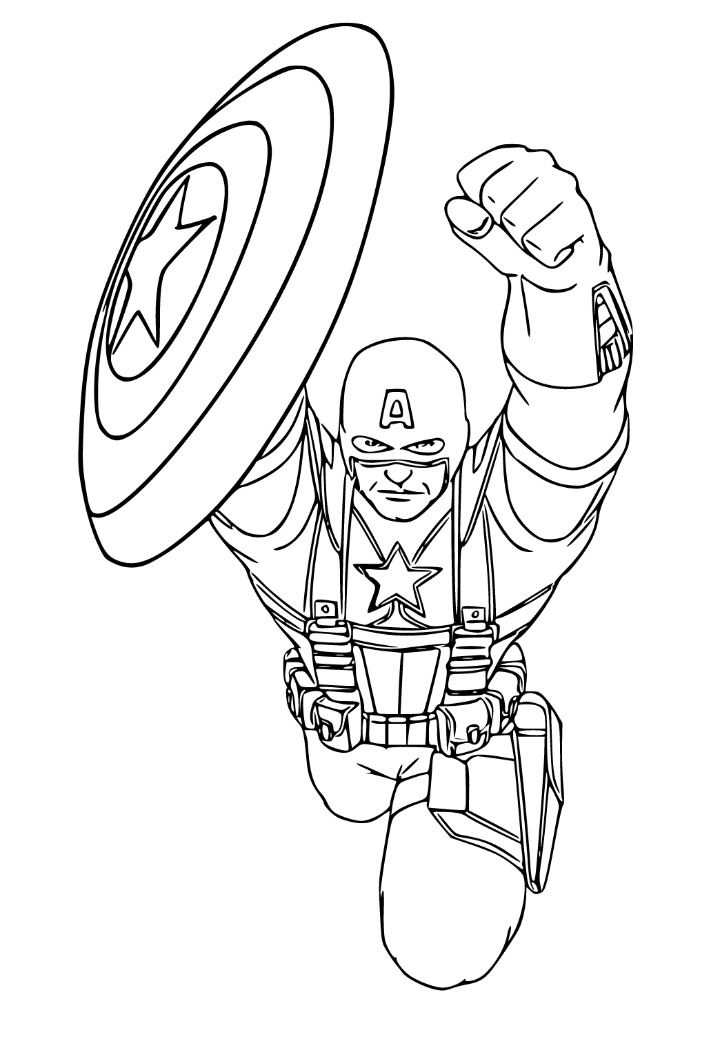 Free printable captain america shield coloring page for adults and kids