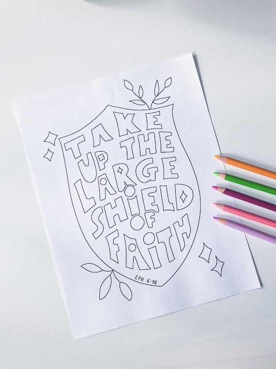Printable coloring page for kids shield of faith jw download now