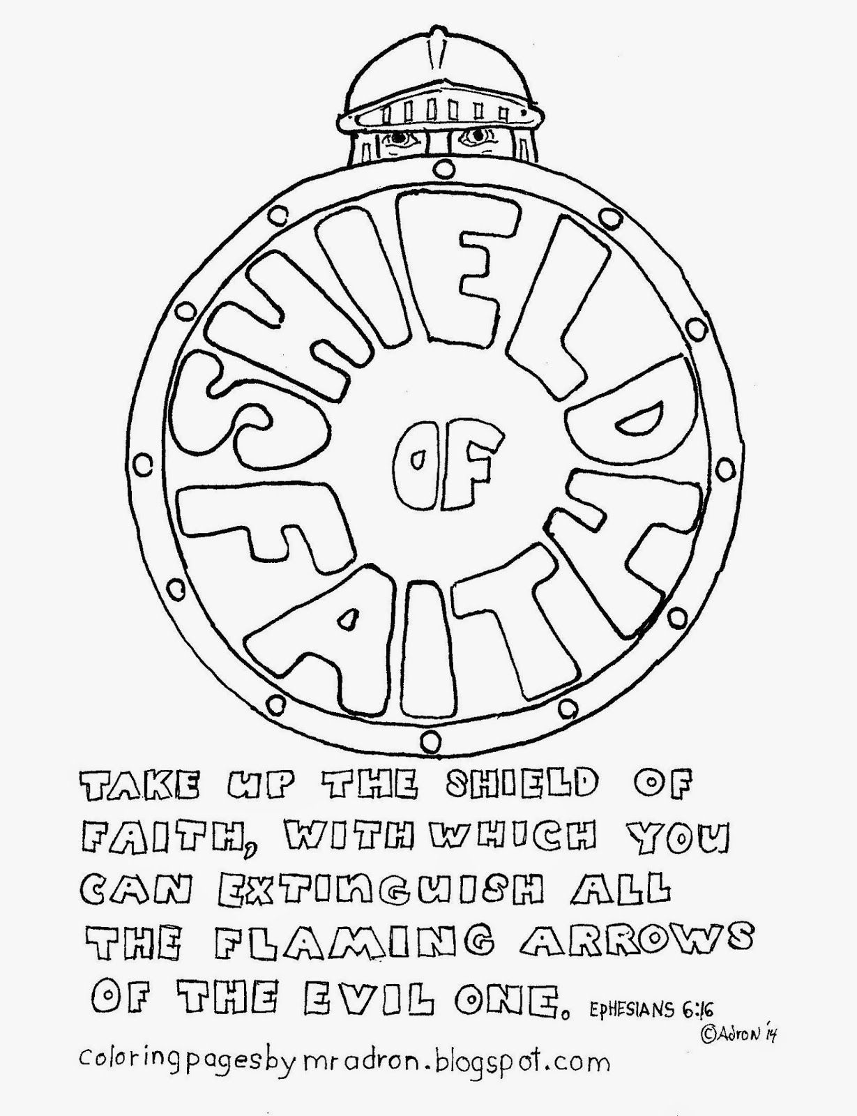 Coloring pages for kids by mr adron the shield of faith free coloring page ephesians shield of faith kids church lessons devotions for kids