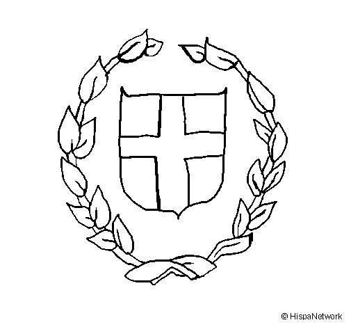 Greek shield coloring page