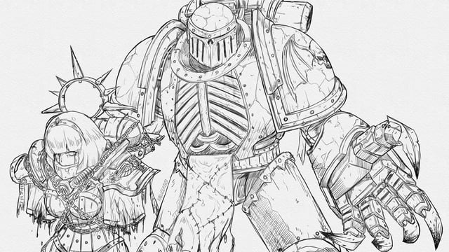 A night lord and his shield of faith art by kreuzer rimaginarywarhammer