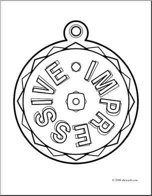 Clip art impressive award coloring page i