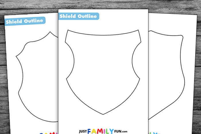 Free printable shield outline templates just family fun