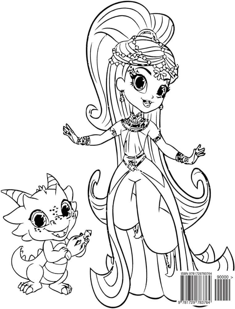 Shimmer and shine coloring book coloring book for kids and adults activity book with fun easy and relaxing coloring pages books