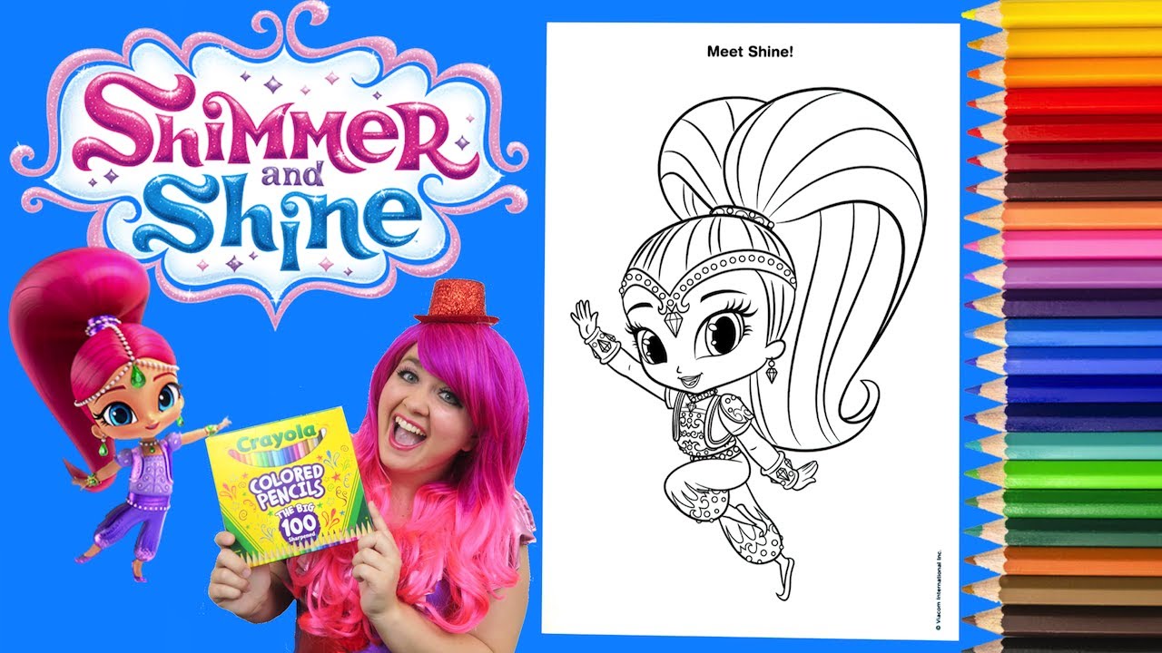 Coloring shine shier and shine coloring book page colored pencil prisacolor kii the clown