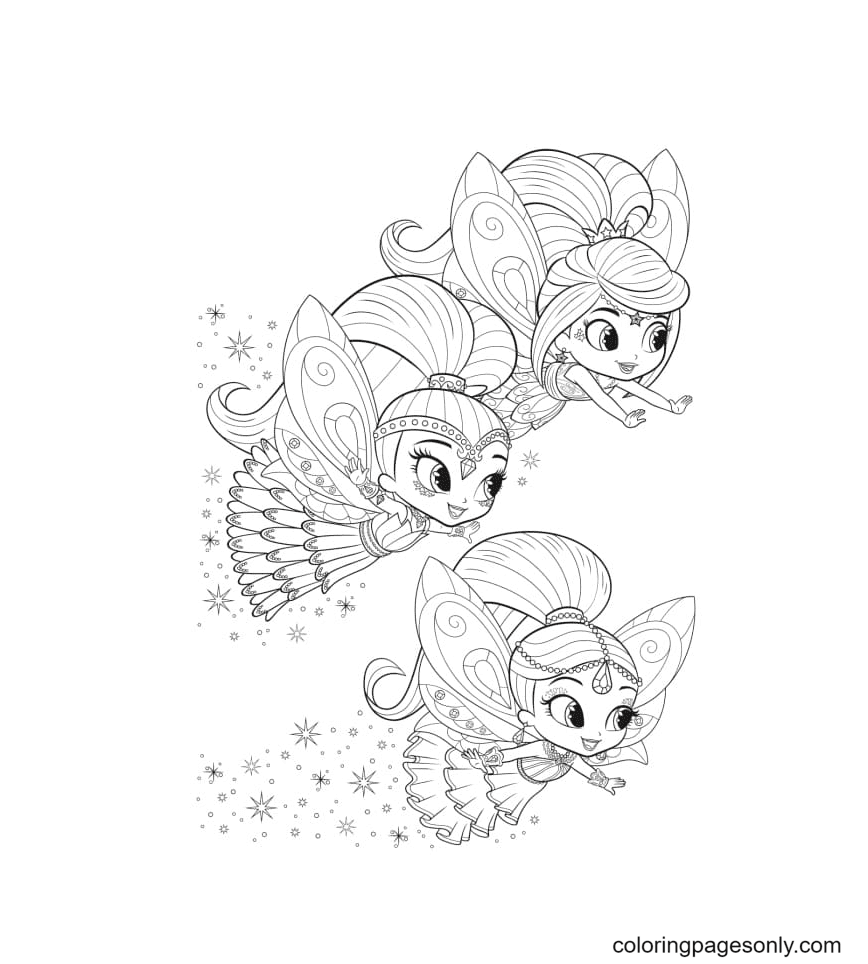 Shimmer and shine coloring pages printable for free download