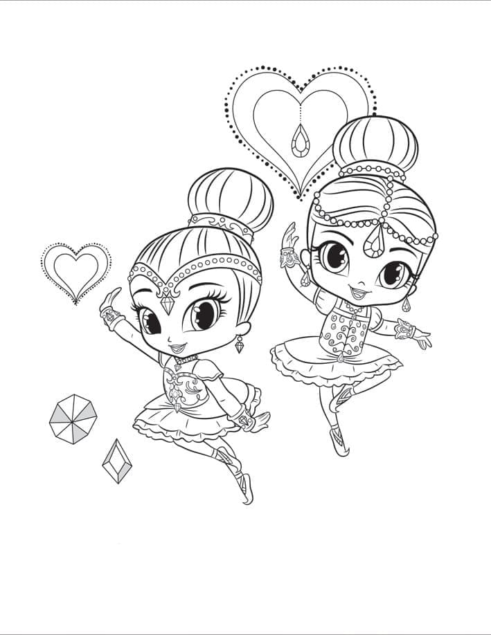 Shimmer and shine coloring pages