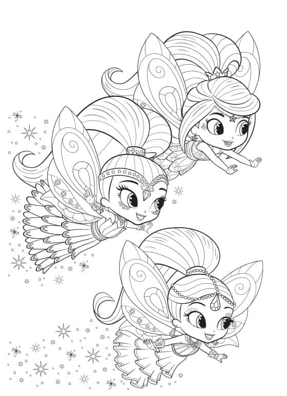 Shimmer and shine coloring pages