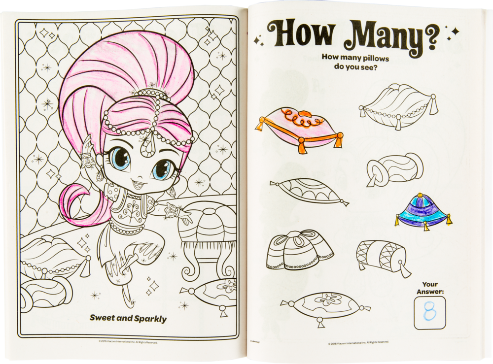 Shimmer and shine colouring activity book party city