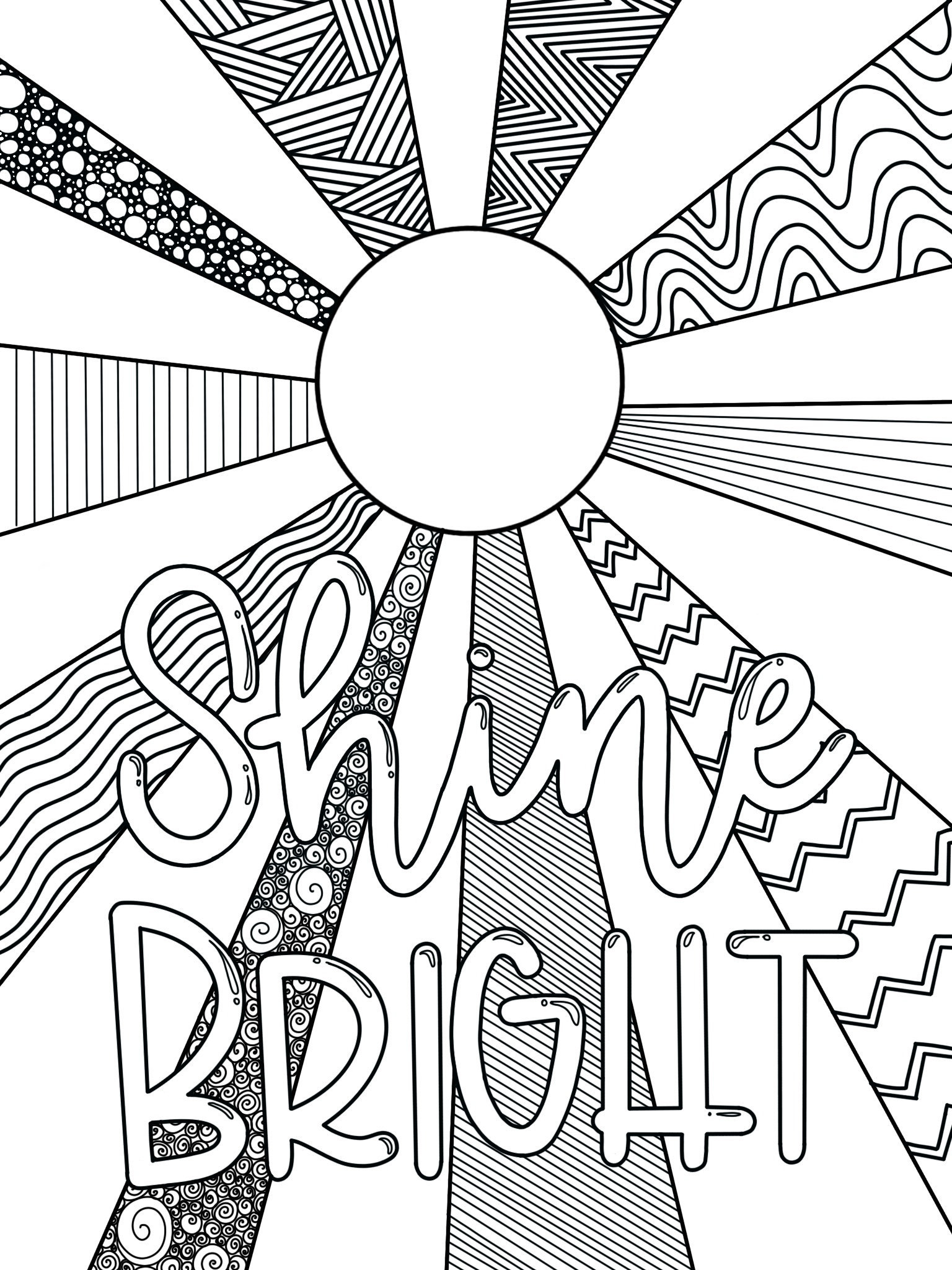 Shine bright coloring page instant download