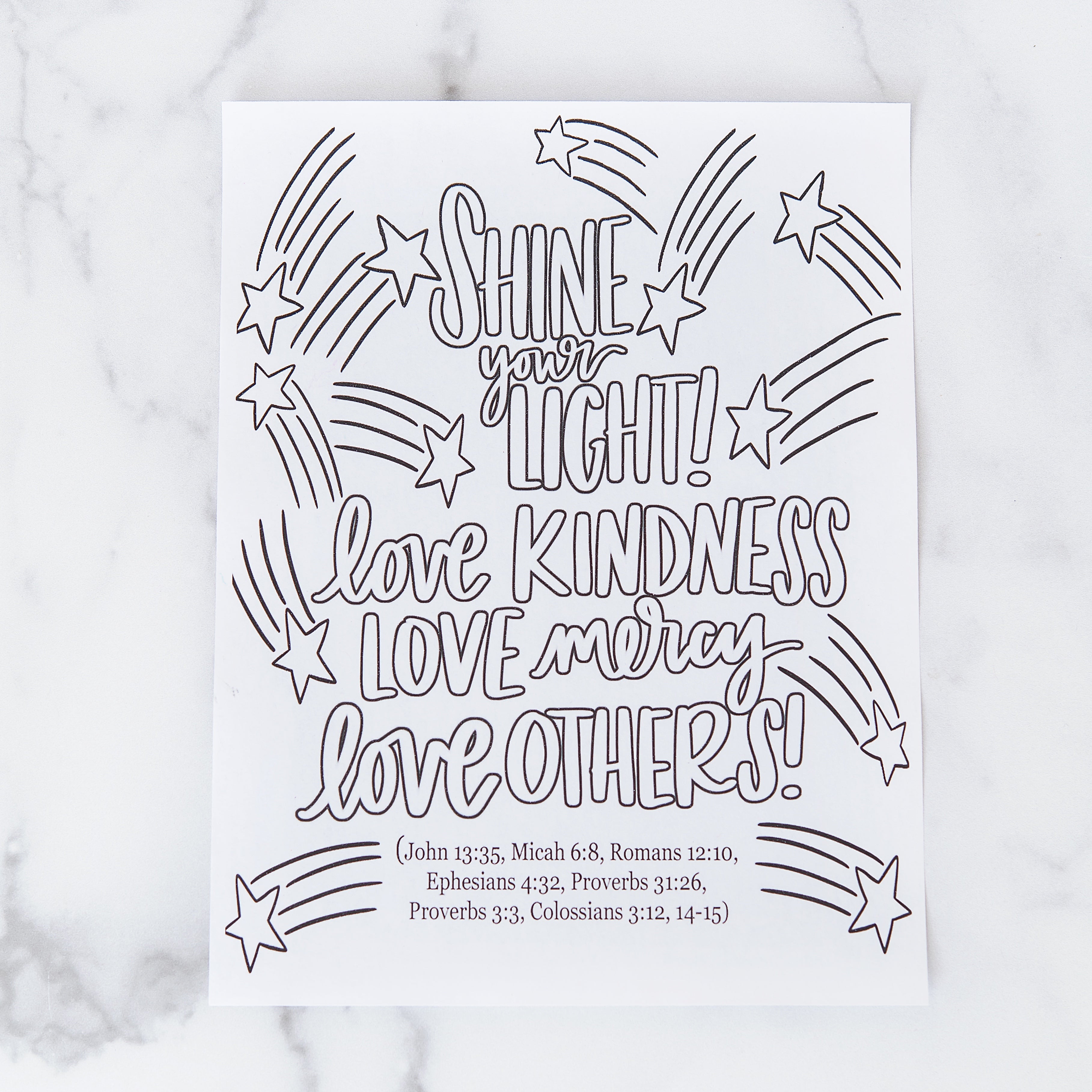 Shine your light coloring sheet â golden thread inc