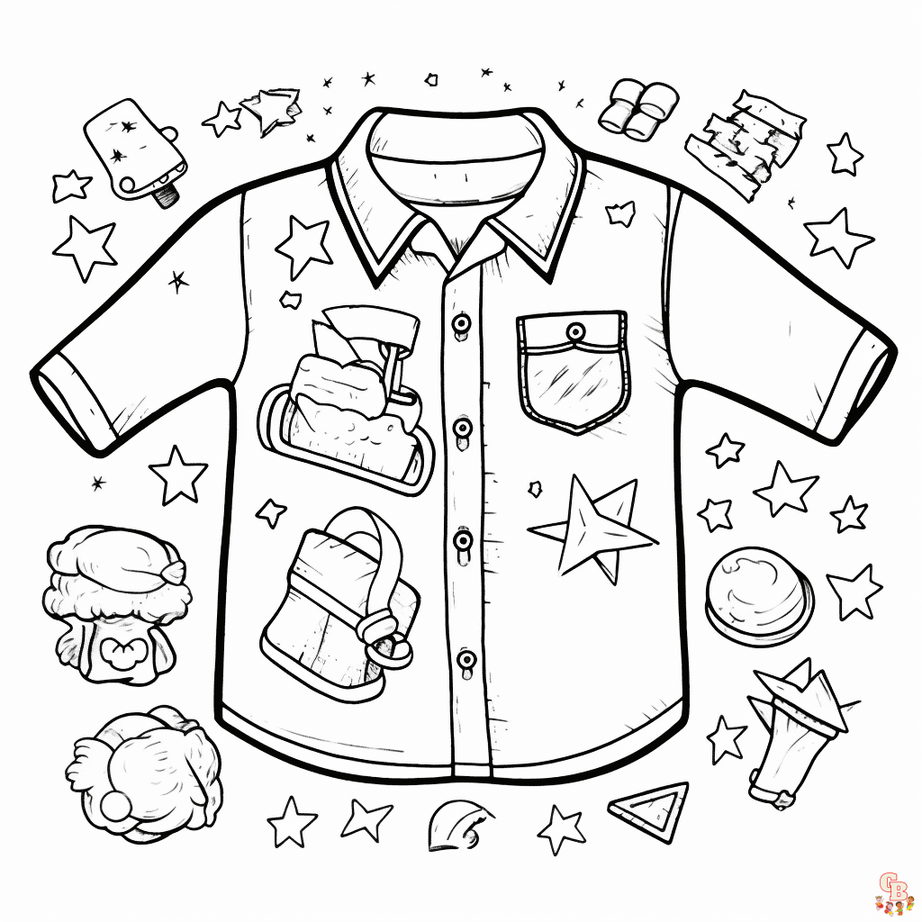 Printable shirt coloring pages free for kids and adults