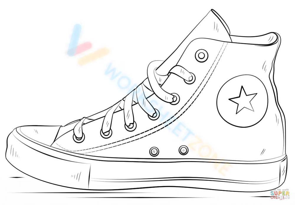 Free collection of shoe coloring pages for kids