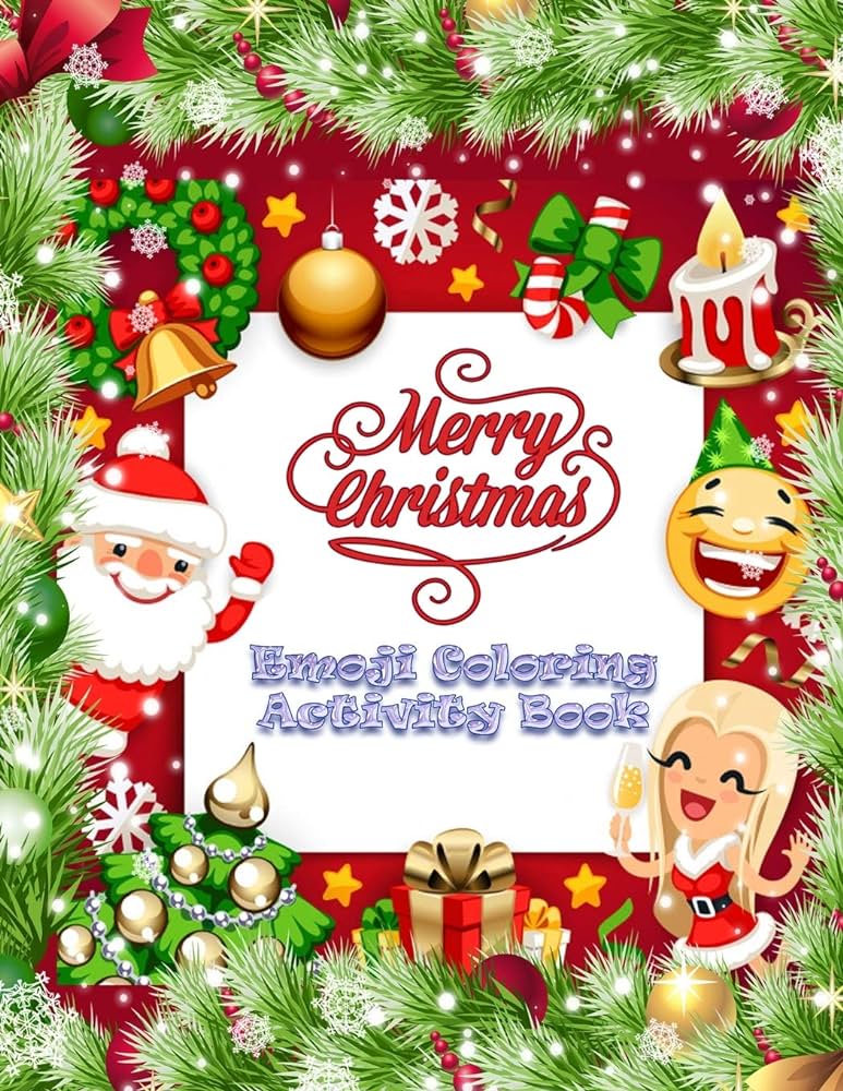 Merry christmas emoji coloring activity book awesome festive pages of christmas holiday emoji stuff coloring fun activities for kids girls boys teens adults press house masab books