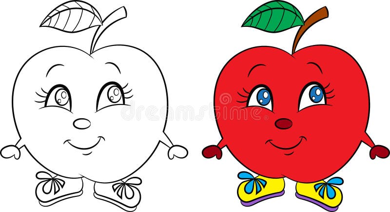 Apple coloring stock illustrations â apple coloring stock illustrations vectors clipart