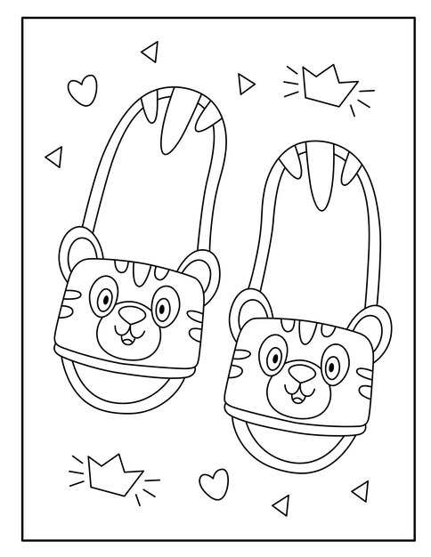 Premium vector kids shoes coloring pages