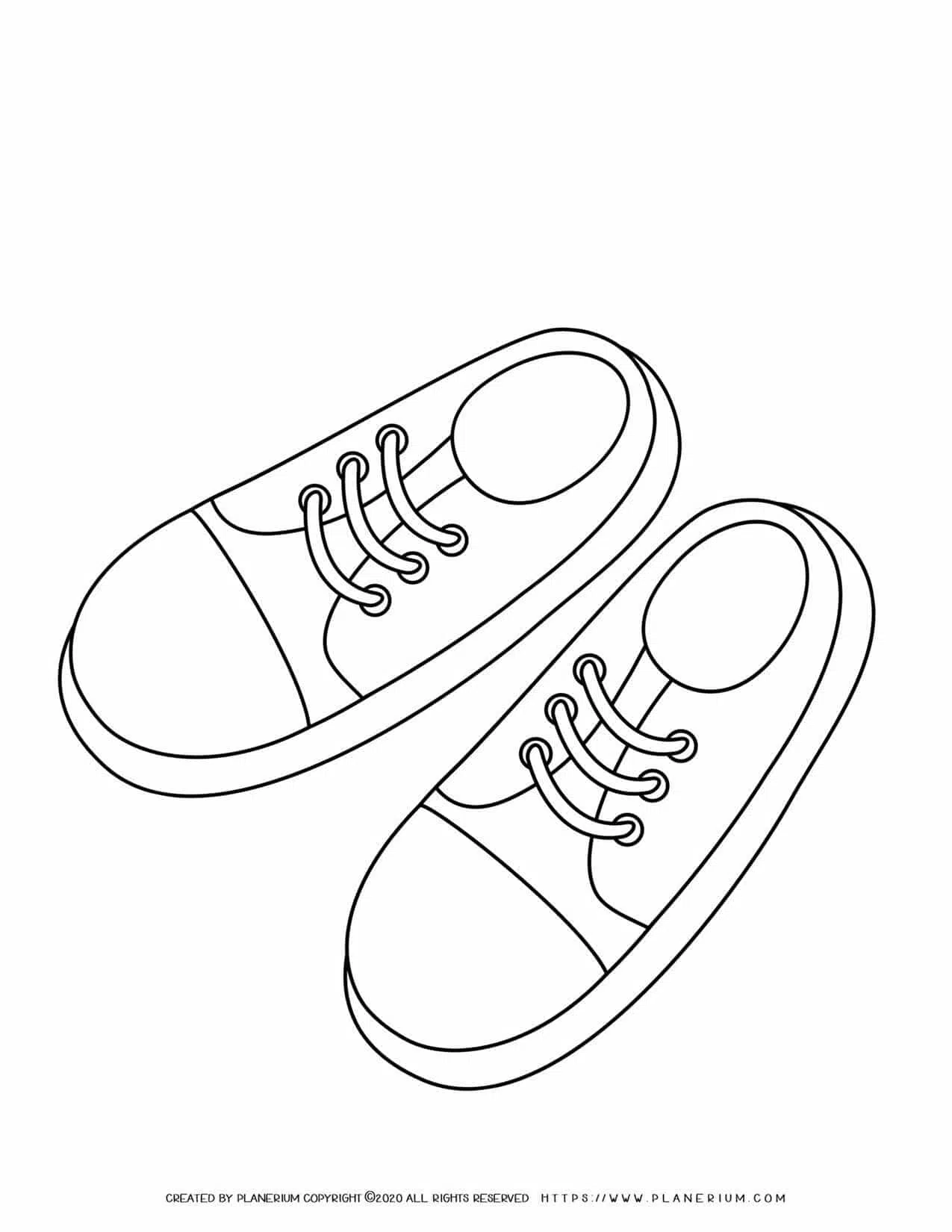 Sneakers outline coloring page