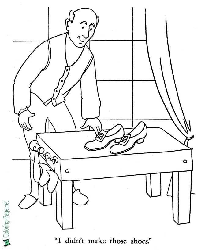 Shoemaker and elves coloring pages