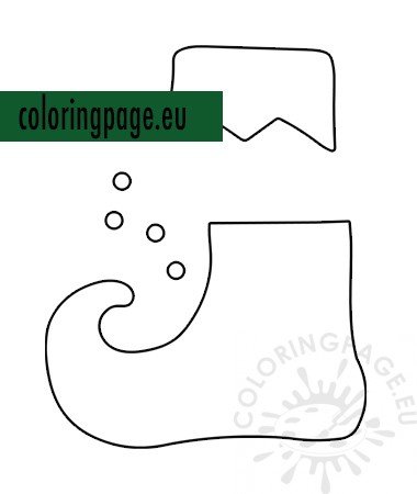 Christmas elf shoe pattern template coloring page