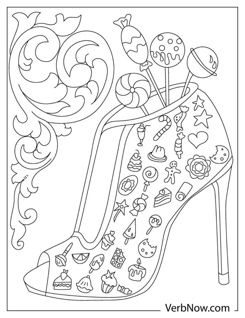 Free shoe coloring pages book for download printable pdf