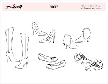 Dont be a heel print these shoe coloring pages and get to work