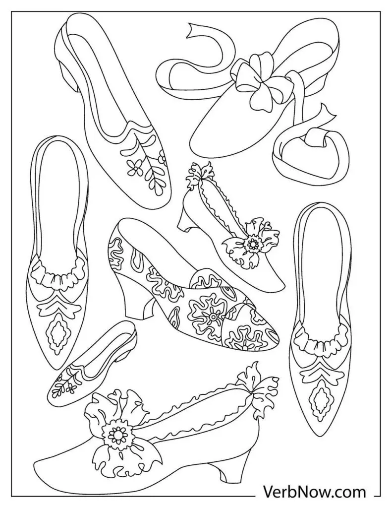 Free shoe coloring pages book for download printable pdf