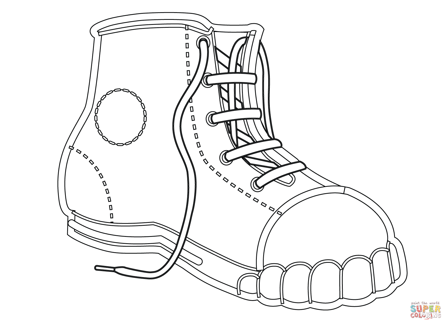 Canvas shoe coloring page free printable coloring pages