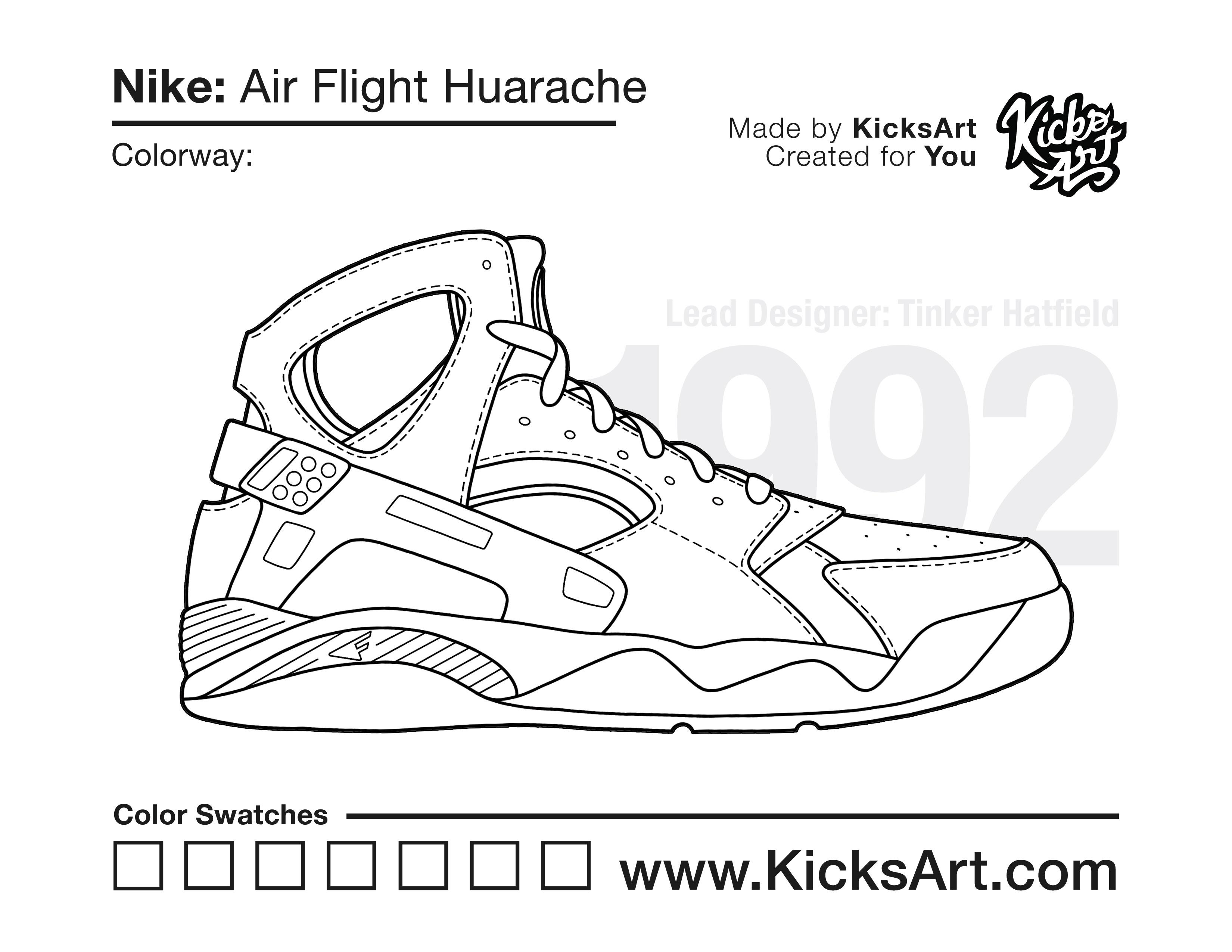 Nike air flight huarache coloring page ðððð rnike