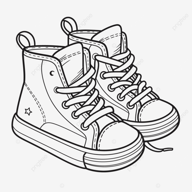 Kids sneaker coloring pages pdf ronald hatfield outline sketch drawing vector wing drawing hat drawing ring drawing png and vector with transparent background for free download
