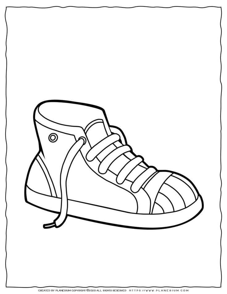 Shoe coloring page planerium shoe template free kids coloring pages coloring for kids free