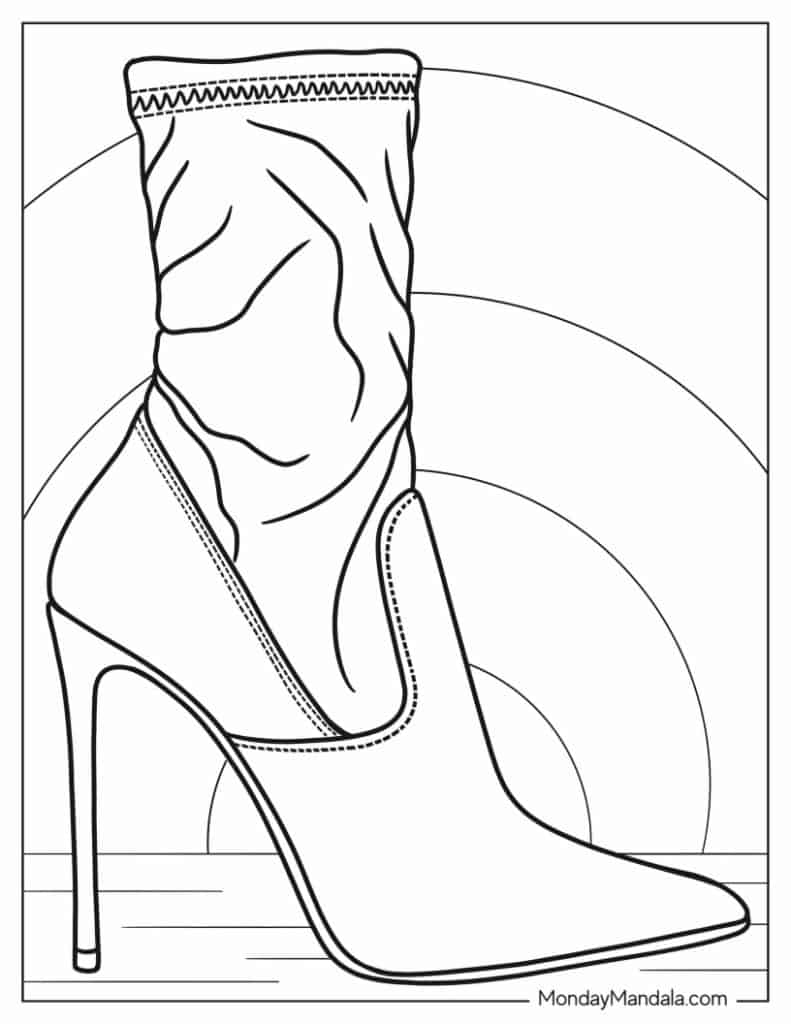 Shoe coloring pages free pdf printables