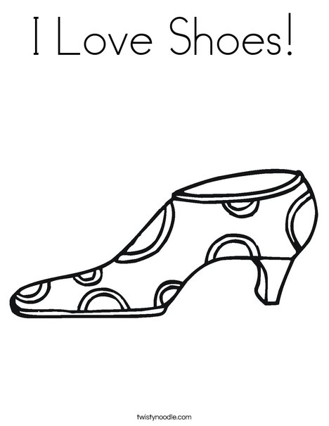 I love shoes coloring page